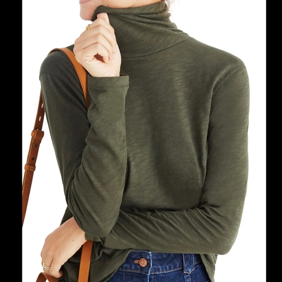 Madewell Sweaters - Madewell Whisper Cotton Turtleneck olive